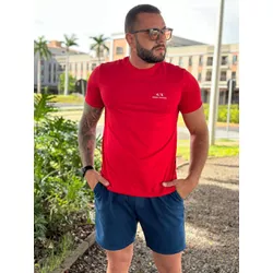 Camiseta Armani Vermelho ⭐ - C-4075 - DROPA AQUI
