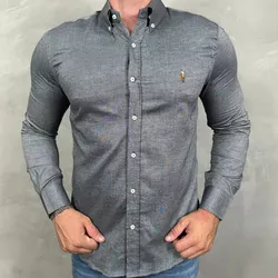 Camisa Manga Longa PRL Cinza⭐ - 40772 - DROPA AQUI