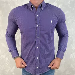 Camisa Manga Longa PRL Xadrez Roxo⭐ - 40787 - DROPA AQUI