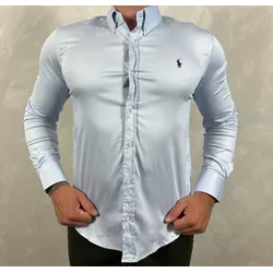 Camisa Manga Longa PRL Azul - 40933 - REI DO ATACADO
