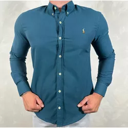 Camisa Manga Longa PRL Azul⭐ - 40937 - DROPA AQUI