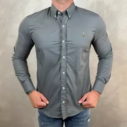 Camisa Manga Longa PRL Cinza ⭐ - 40985 - DROPA AQUI