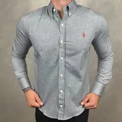 Camisa Manga Longa PRL Cinza - 41062 - DROPA AQUI