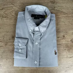 Camisa Manga Longa PRL Cinza - 41149 - DROPA AQUI