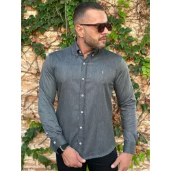 Camisa Manga Longa PRL Cinza - 42025 - LOJA VIPIX