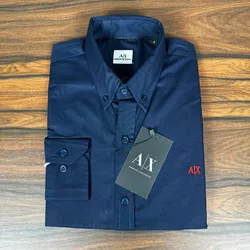 Camisa Manga Longa Armani Azul - 43053 - DROPA AQUI
