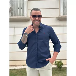 Camisa Manga Longa Armani Azul - 43053 - DROPA AQUI