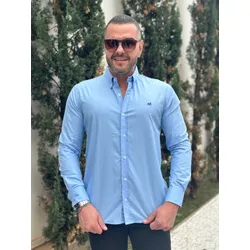 Camisa Manga Longa Armani Azul - 43062 - DROPA AQUI