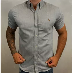 -Camisa Manga Curta PRL Cinza - 30164 - DROPA AQUI