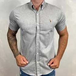 Camisa Manga Curta PRL Cinza⭐ - 30167 - DROPA AQUI