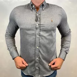 Camisa Manga Longa PRL Cinza⭐ - 40357 - DROPA AQUI