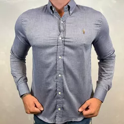 Camisa Manga Longa PRL Cinza⭐ - 40368 - DROPA AQUI