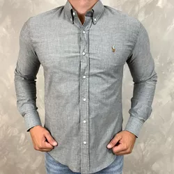 Camisa Manga Longa PRL Cinza⭐ - 40594 - DROPA AQUI