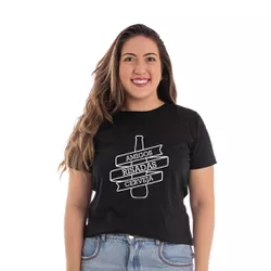 Camiseta Baby Look Amigos Risadas Cerveja - CAPITÃO PIRATA