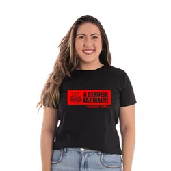 Camiseta Baby Look a Cerveja Faz Mal - CAPITÃO PIRATA