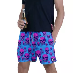Beermuda Azul Caveira Rosa - CAPITÃO PIRATA