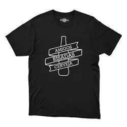 Camiseta Amigos Risadas Cerveja - CAPITÃO PIRATA