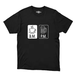 Camiseta Café A.m. Cerveja P.m - CAPITÃO PIRATA