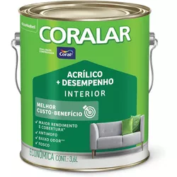 Tinta Acrilica Fosco Coralar 3,6l - Casa Costa Tintas