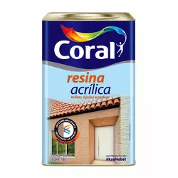 RESINA ACRÍLICA INCOLOR BRILHANTE 18L CORAL - Casa do Viana