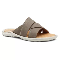 Chinelo Transpassado Tamanho Grande Couro Cinza - ... - Centuria Calçados