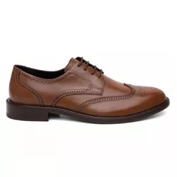 Sapato Social Brogue em Couro Whisky - 3099B Whisk - Centuria Calçados