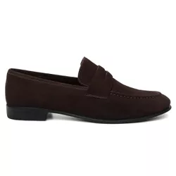 Mocassim Loafer Chile Couro Nobuck Cafe - 901 Cafe - Centuria Calçados