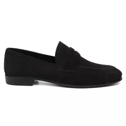 Mocassim Loafer Chile Couro Nobuck Preto - 901 Pre... - Centuria Calçados