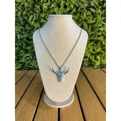 Colar Corrente Feminino Cor Prata Detalhe Esmaltad... - CLUB 21 COUNTRY