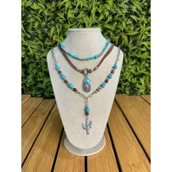 Conjunto Colar Corrente Feminino Cor Prata Detalhe... - CLUB 21 COUNTRY