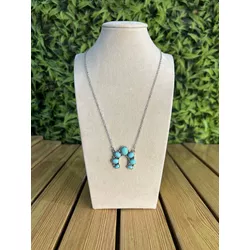 Colar Corrente Feminino Cor Prata Detalhe Esmaltad... - CLUB 21 COUNTRY