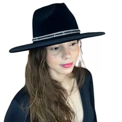 Chapéu Fedora Shine Preto Aba Média Reta 7,5 cm - ... - CLUB 21 COUNTRY