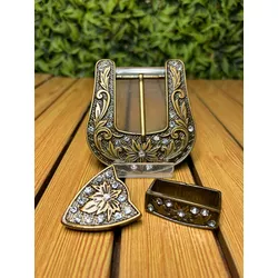 Conjunto de Fivela Country Cowgirl Strass - FIVEL... - CLUB 21 COUNTRY