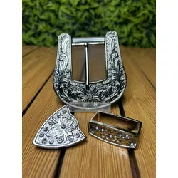 Conjunto de Fivela Country Cowgirl Strass Prata - ... - CLUB 21 COUNTRY
