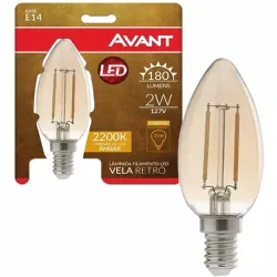 Lâmpada Led Vela Retrô E14 2w Avant... - Almeida Construart e Soluções