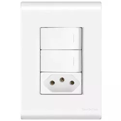 Interruptor Duplo Simples + Tomada ... - Almeida Construart e Soluções