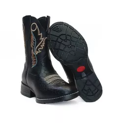 Bota Texana Infantil Cano Alto Country Confortável Pampa Kapell