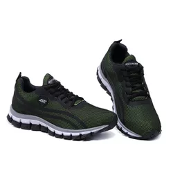 Tenis Esportivo Preto e Verde Confortavel Ascencio... - COMPRESHOES