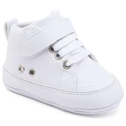 Sapato Tênis Bebe Baby Conforto Primeiros Passos Cano Alto Branco
