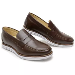 Mocassim Sapatilha Masculina Couro Marrom Dockside... - COMPRESHOES