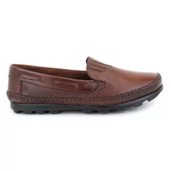 Sapatilha Mocassim Masculina Ortopédico Confort Couro Marrom Claro Granado