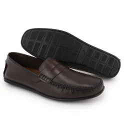 Mocassim Masculino Couro Marrom Ortopédico Confort... - COMPRESHOES