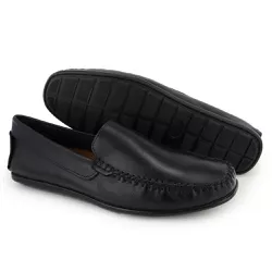 Mocassim Masculino Confoto Couro Preto Anatomico Granado