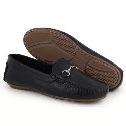 Mocassim Feminino Moderno Confort Couro Preto Gran... - COMPRESHOES