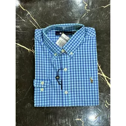 Camisa Social RALPH Azul Xadrez Comprida - 00303 - Conceito 62