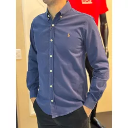 Camisa Social RALPH Azul Jeans Comprida - 00304 - Conceito 62