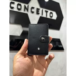 Porta Cartão Mont Blanc Preto Trava - 00433 - Conceito 62