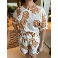 Blusa Ampla Linho Abacaxi