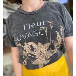 Blusa Silk Fleur Sauvage Cinza