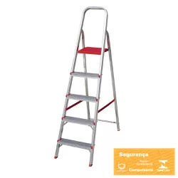 Escada Aluminio 5 degraus Botafogo - Corante Tintas